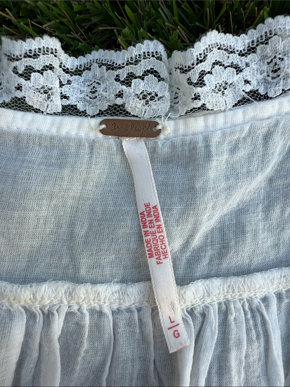 Free People White Crochet-Trim Sleeveless Camisole - Picture 2 of 4